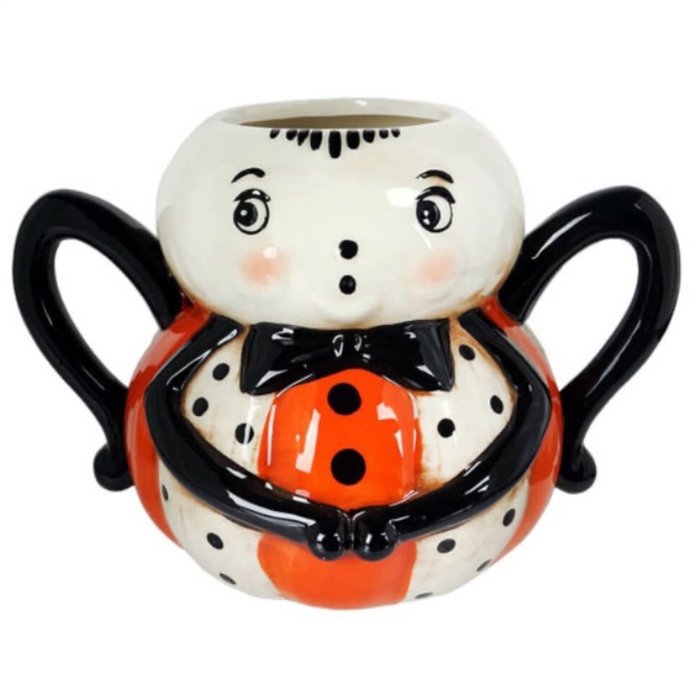 Johanna Parker Pumpkin Peep Spider Mug 16oz Vintage Style Halloween Ceramic Cup